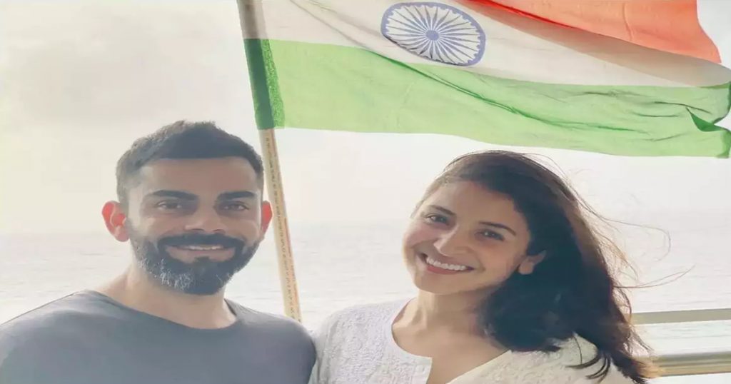 Kohli and Anushka hoisted the national flag at their home! Sharing the post wrote…