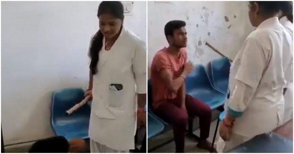 A shocking incident happened in the hospital, two nurses brutally beat up the youth; The video went viral