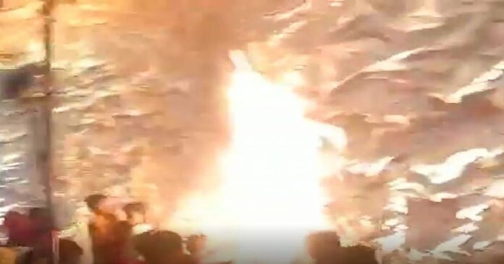 Shocking! Two people died and 64 others were injured when a mandapa set up on the occasion of Navratri caught fire