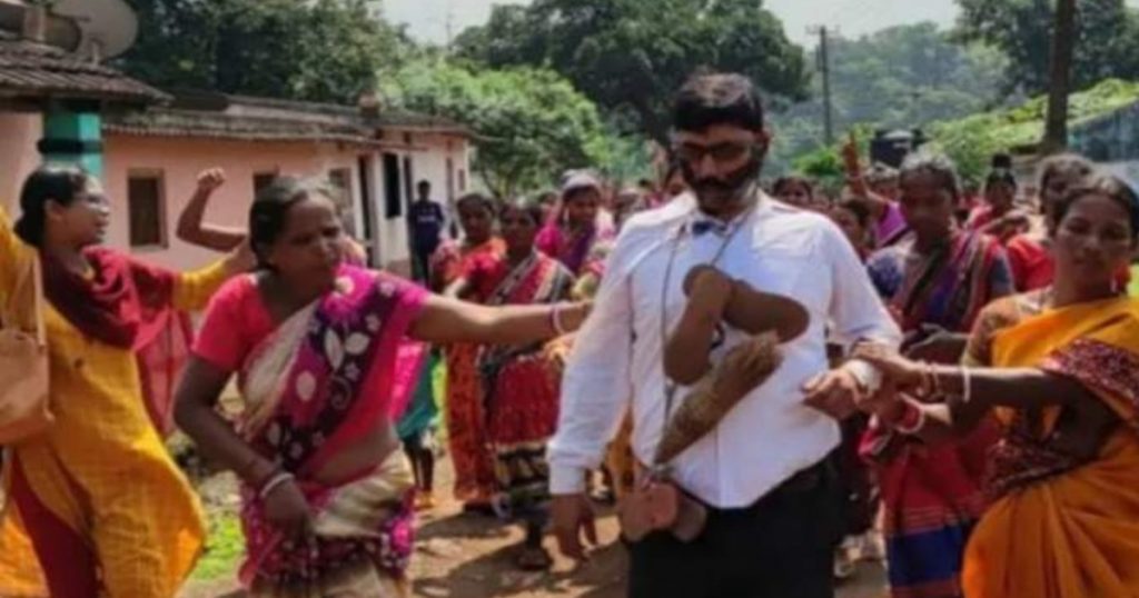 The teacher used to do 'this' job by sitting the girls on his lap, the parents made a noise in the whole village by wearing a necklace of chappals.