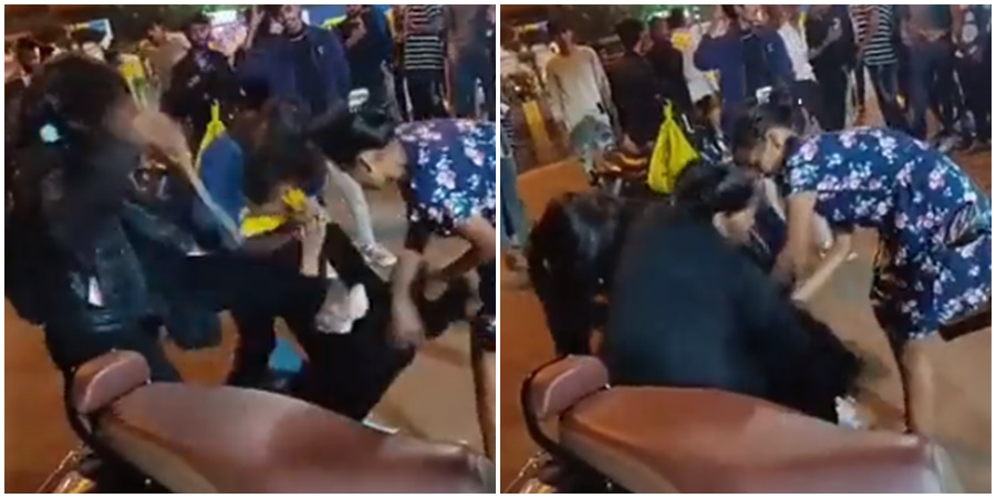 A girl was brutally beaten by four drunken girls together; Watch the VIDEO