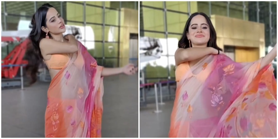 This is a new flirtation! Urfi Javed arrived at the airport wearing a saree; Watch the VIDEO