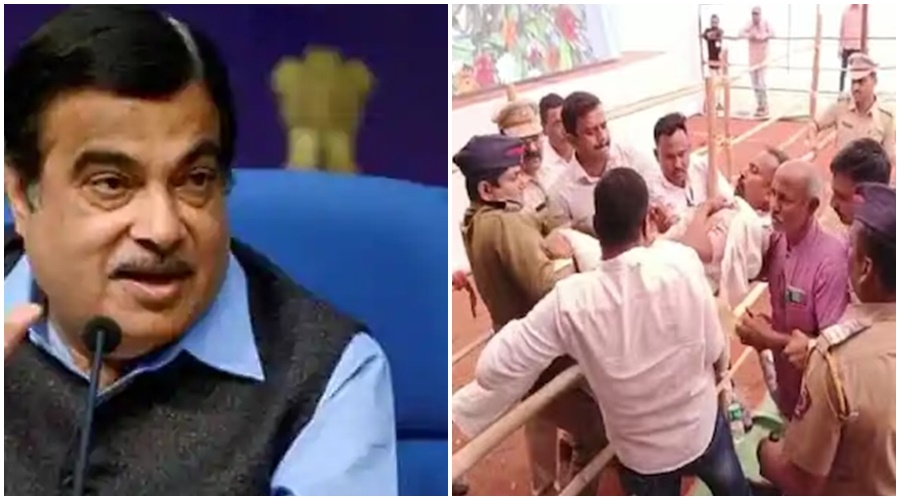 Big Breaking! Farmers created chaos in Nitin Gadkari's program