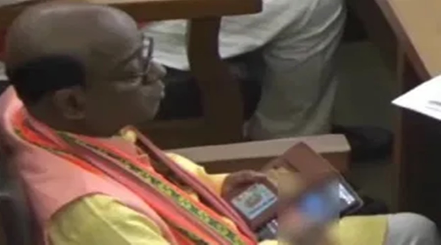 Shocking! BJP MLA Caught Watching Porn Video In Legislative Assembly; The video went viral