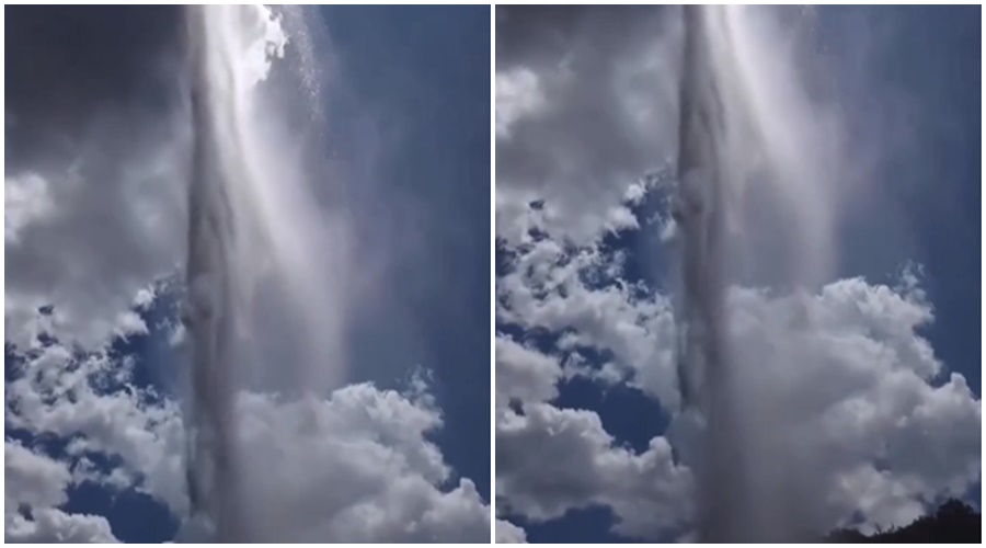 Cloud burst in full sun? Watching the video will make your head spin; Watch the VIDEO