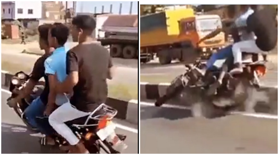 "Young people do a deadly stunt on a bike and what happened next...", watch the shocking video