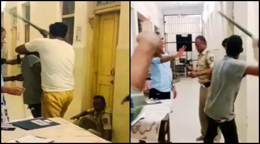 A policeman was severely beaten by a prisoner! Broom in hand and…