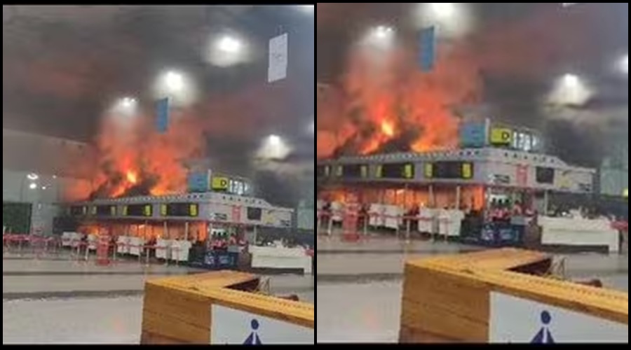 Huge fire at Kolkata airport, passengers escape