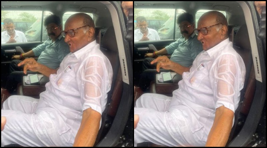 Will political equations change? Sharad Pawar once again drenched in rain; Supriya Sule's post in discussion