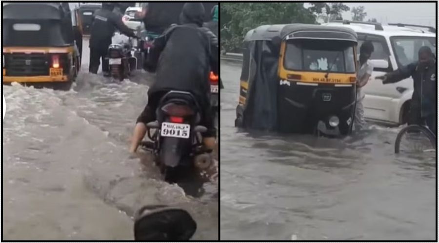 The plight of Mumbaikars is endless! Waist-deep water and traffic jams, watch viral video