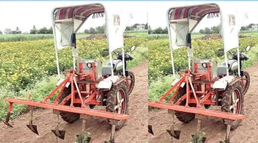 A unique machine made by a farmer is discussed throughout the state! A mini tractor made of a motorcycle