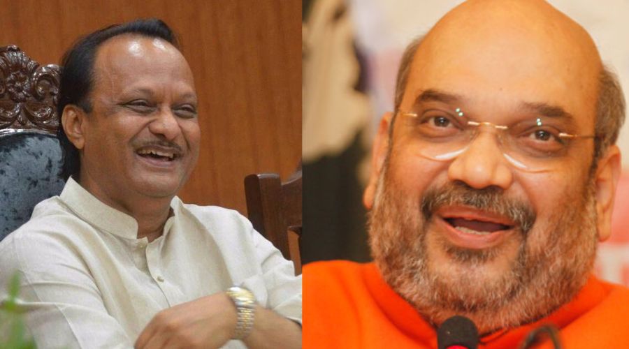 What did Ajit Dada say during the speech that Amit Shah couldn't stop laughing